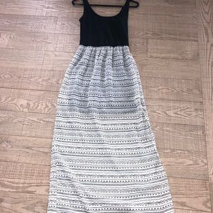 LA Hearts Black and White Maxi Dress